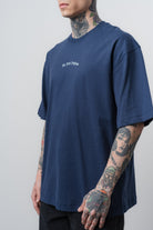 Erkek No Port Baskılı Oversize T-Shirt Lacivert