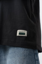 Erkek No Port Baskılı Oversize T-Shirt Siyah