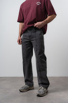 Respire-Erkek Önü Dikiş Detaylı Baggy Jean Antrasit-Kot Pantolon-2-Milagron.com