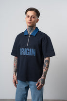 Erkek Origin Nakışlı Polo Yaka Regular Fit T-Shirt Lacivert