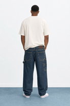 Erkek Parça Detaylı Baggy Jean Tint Mavi