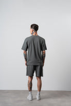 Erkek Pis Dikişli Regular Fit T-Shirt Şort Takım Haki