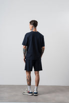 Erkek Pis Dikişli Regular Fit T-Shirt Şort Takım Lacivert