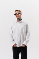 Respire-Erkek Poplin Oversize Gömlek Beyaz-Gömlek-1-Milagron.com