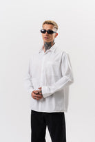 Respire-Erkek Poplin Oversize Gömlek Beyaz-Gömlek-3-Milagron.com