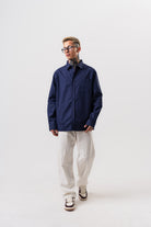 Respire-Erkek Poplin Oversize Gömlek Lacivert-Gömlek-4-Milagron.com