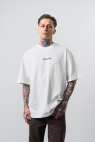Erkek Private Baskılı Oversize T-Shirt Ekru