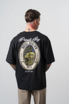 Erkek Private Baskılı Oversize T-Shirt Siyah