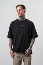 Erkek Private Baskılı Oversize T-Shirt Siyah
