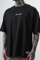 Erkek Private Baskılı Oversize T-Shirt Siyah