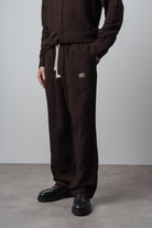 Erkek R Nakışlı Müslin Baggy Pantolon Acı Kahve