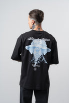 Erkek Refined Baskılı Oversize T-Shirt Siyah
