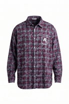 Erkek Res City Baskılı Oversize Gömlek Bordo