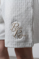 Erkek Respire Relined Yazılı Regular Fit T-Shirt Şort Takım Ekru