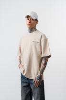 Erkek Respire X Itsbyzey Baskılı Oversize T-Shirt Bej