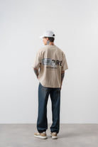 Erkek Respire X Itsbyzey Baskılı Oversize T-Shirt Bej
