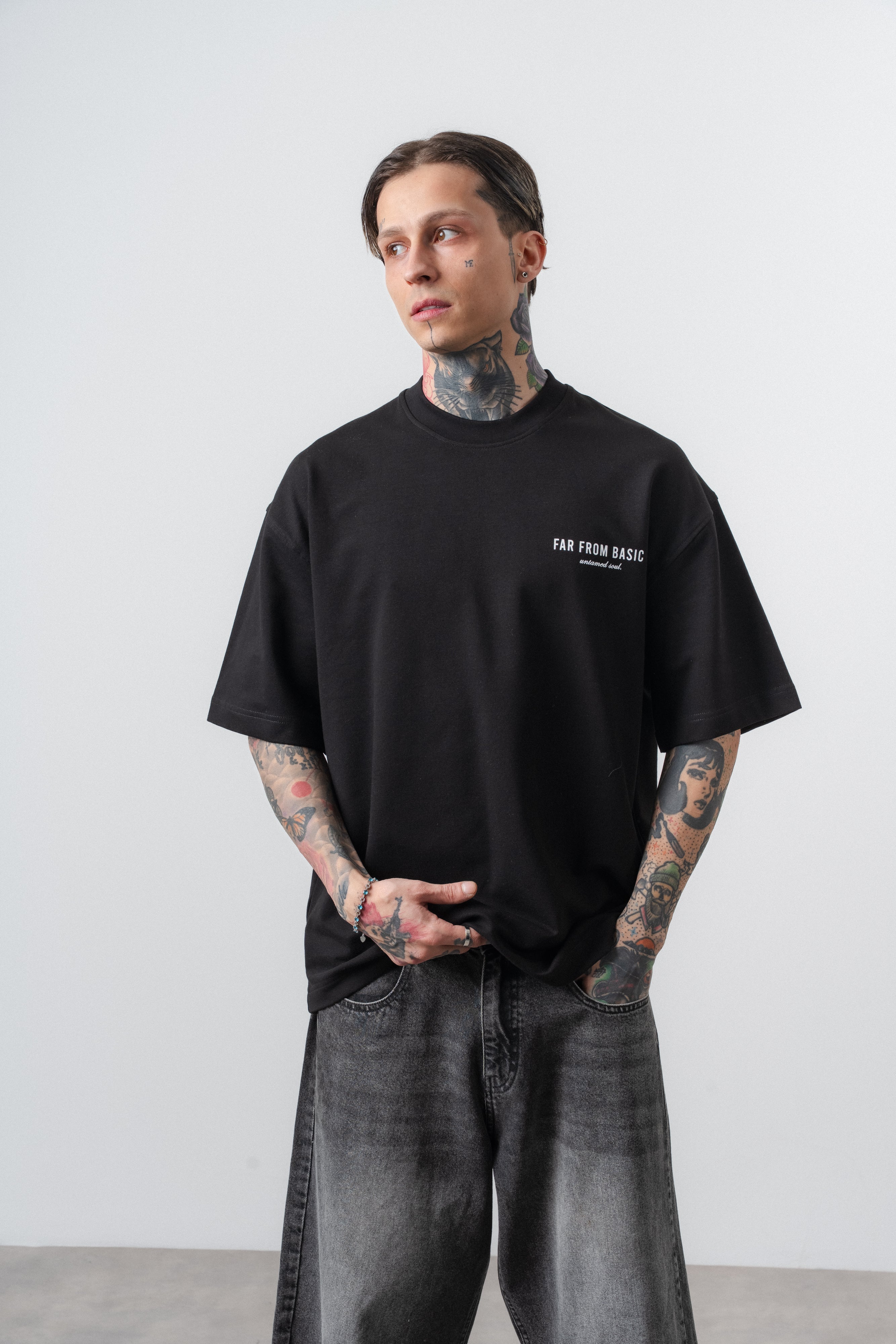 Erkek Respire X Itsbyzey Baskılı Oversize T-Shirt Siyah