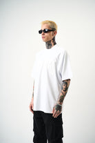 Erkek Revival Baskılı Oversize T-Shirt Beyaz