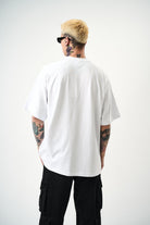 Erkek Revival Baskılı Oversize T-Shirt Beyaz