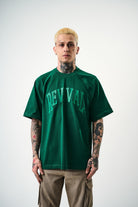 Erkek Revival Baskılı Oversize T-Shirt Nefti