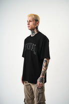 Erkek Revival Baskılı Oversize T-Shirt Siyah