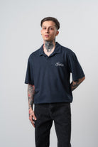 Erkek Senor Yazılı Polo Yaka Regular Fit T-Shirt Lacivert