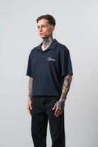 Erkek Senor Yazılı Polo Yaka Regular Fit T-Shirt Lacivert