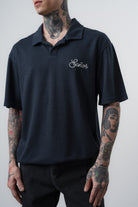 Erkek Senor Yazılı Polo Yaka Regular Fit T-Shirt Lacivert