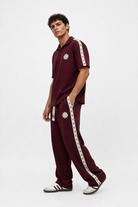 Erkek Respire Şerit Detaylı Regular Fit Eşofman Takımı Bordo