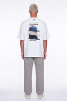 Erkek Shaded Baskılı Oversize T-Shirt Ekru