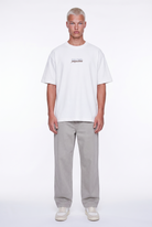 Erkek Shaded Baskılı Oversize T-Shirt Ekru