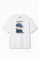 Erkek Shaded Baskılı Oversize T-Shirt Ekru