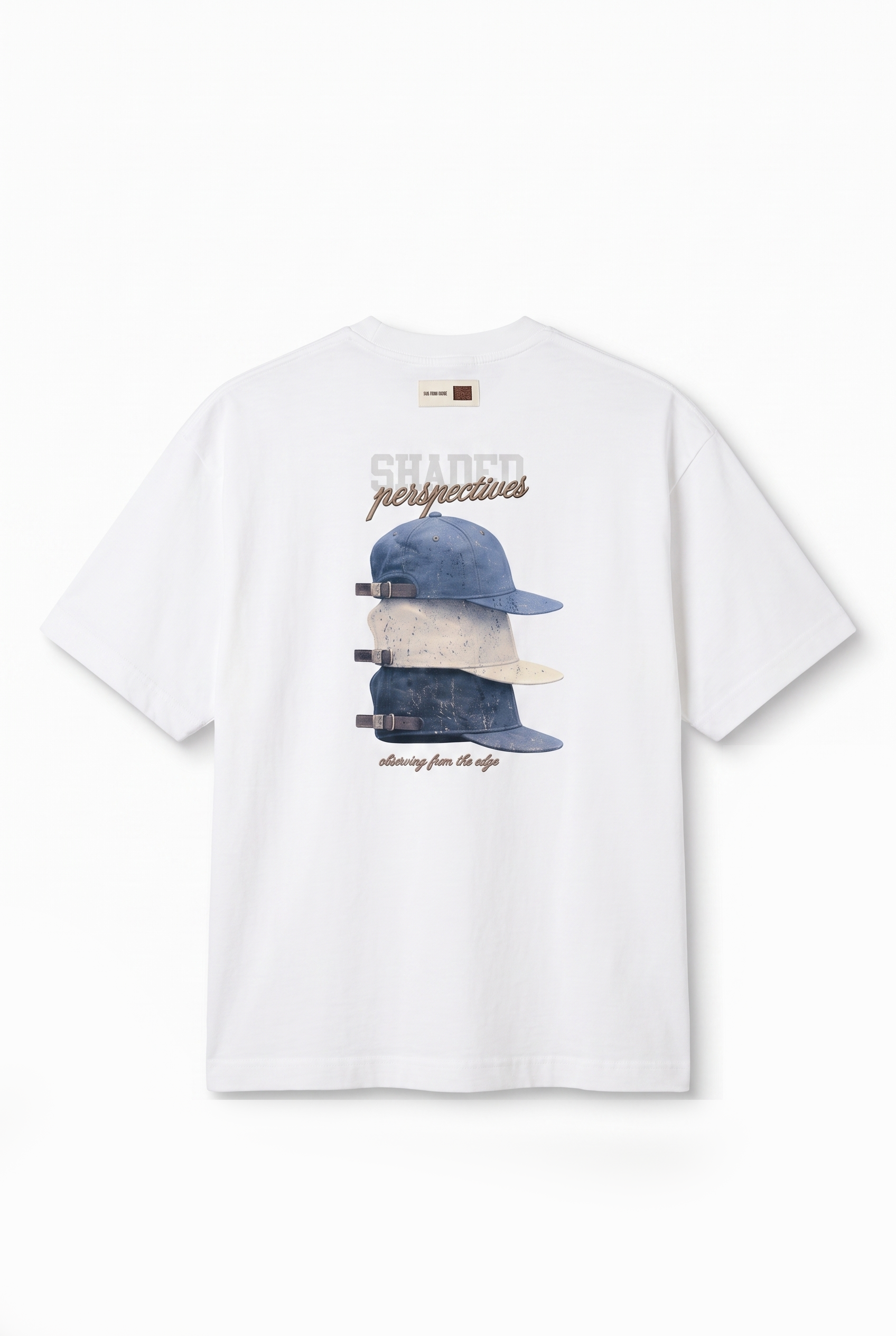 Erkek Shaded Baskılı Oversize T-Shirt Ekru