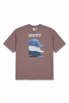 Erkek Shaded Baskılı Oversize T-Shirt Kahve