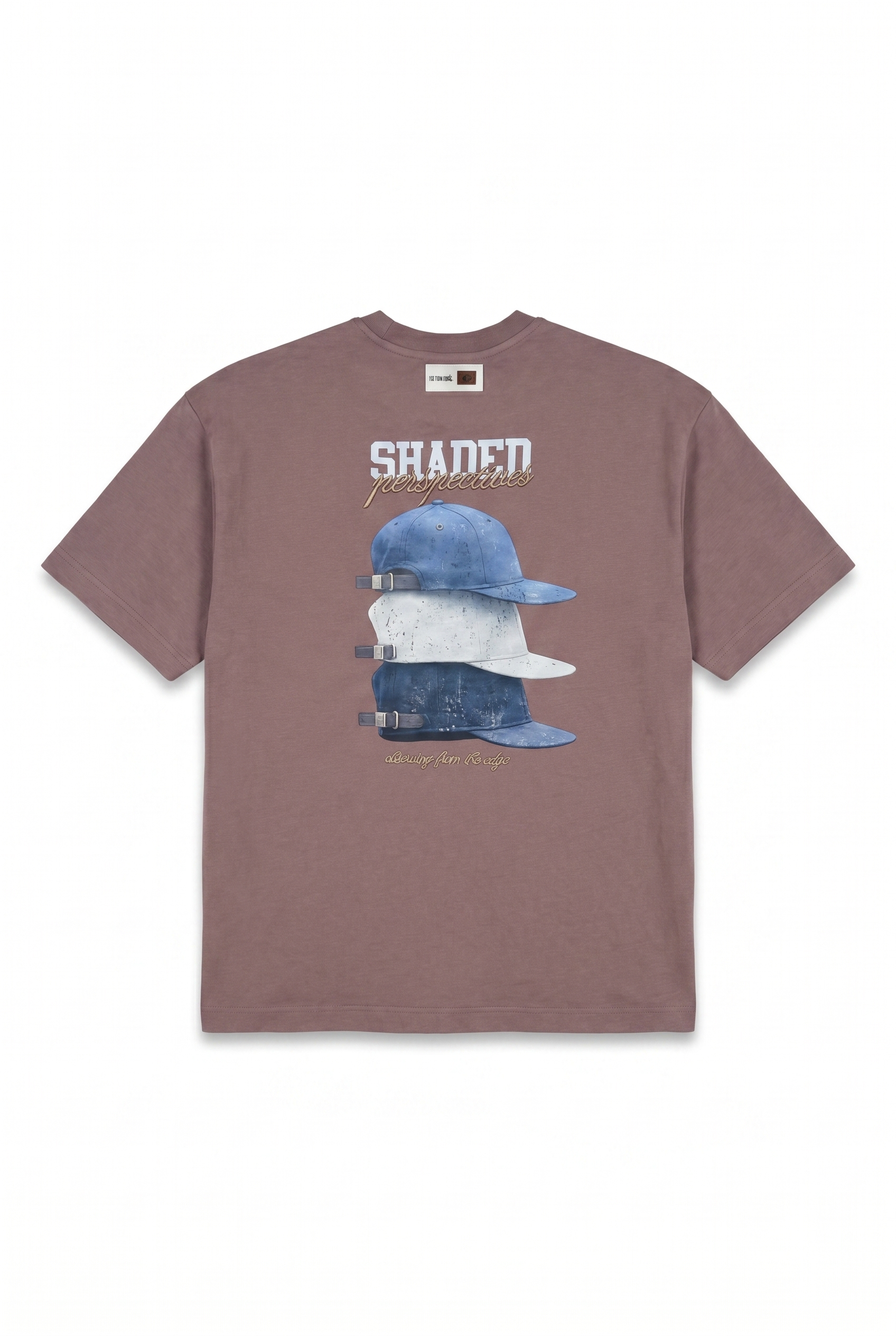 Erkek Shaded Baskılı Oversize T-Shirt Kahve