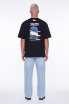 Erkek Shaded Baskılı Oversize T-Shirt Siyah
