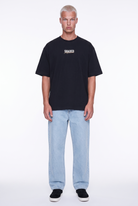 Erkek Shaded Baskılı Oversize T-Shirt Siyah