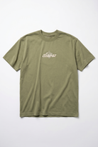 Erkek Sonar Nakış Detaylı Oversize T-Shirt Haki