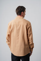 Erkek Star Nakışlı Uzun Kollu Oversize Gömlek Camel