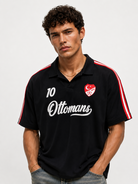 Erkek Türkiye Retro Forma T-Shirt Siyah
