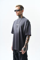 Erkek Unfuckwithable Baskılı Oversize T-Shirt Füme