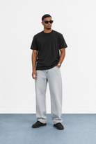 Erkek Washed Baggy Pantolon Buz Mavi