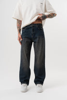 Erkek Washed Baggy Pantolon Tint Mavi