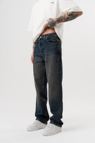 Erkek Washed Baggy Pantolon Tint Mavi
