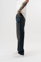 Erkek Washed Baggy Pantolon Tint Mavi