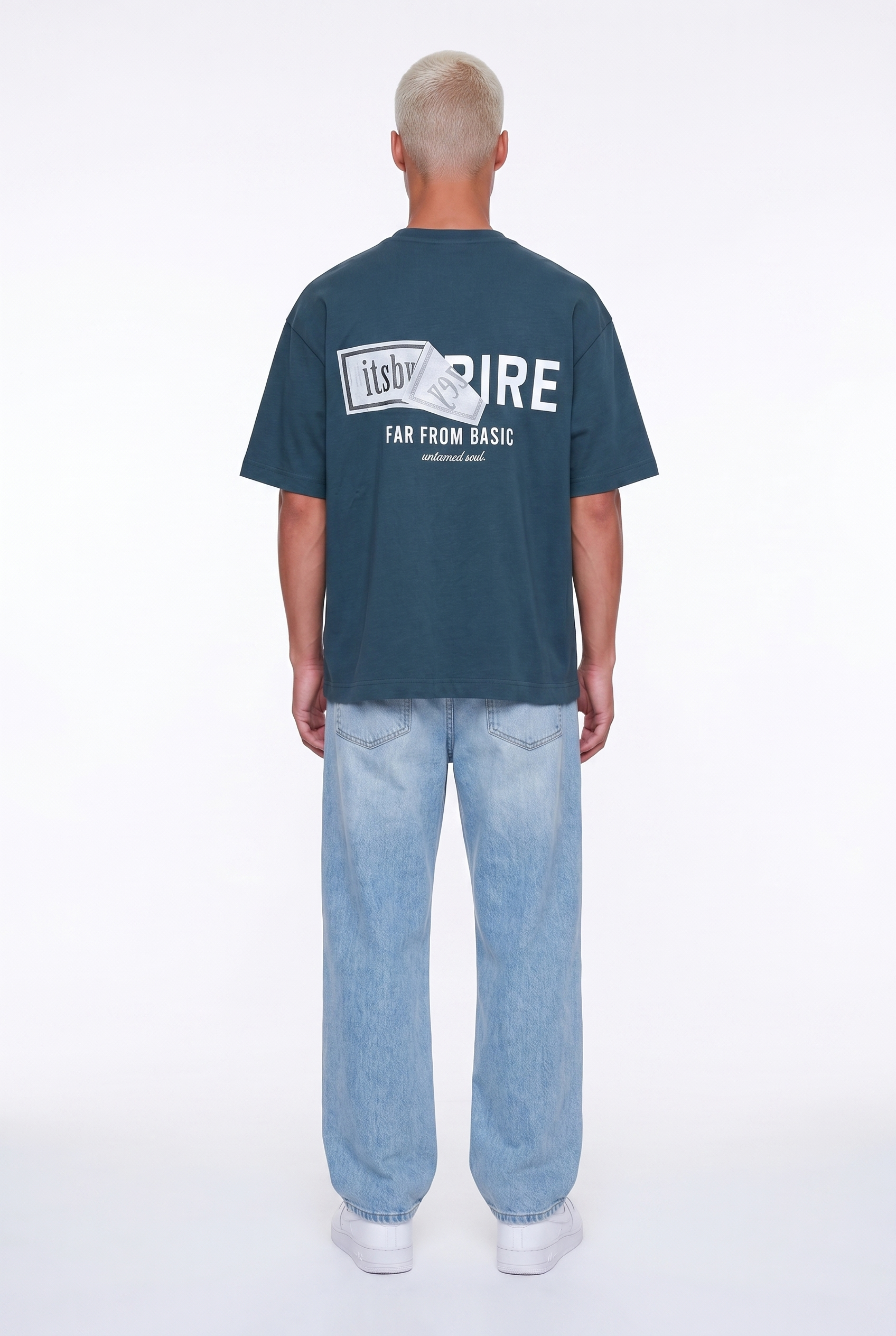 Erkek Respire X Itsbyzey Baskılı Oversize T-Shirt Petrol