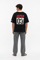 Erkek Yaka Detaylı Oversize T-Shirt Siyah