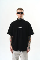 Erkek I Don'T Nakışlı Oversize T-Shirt Siyah