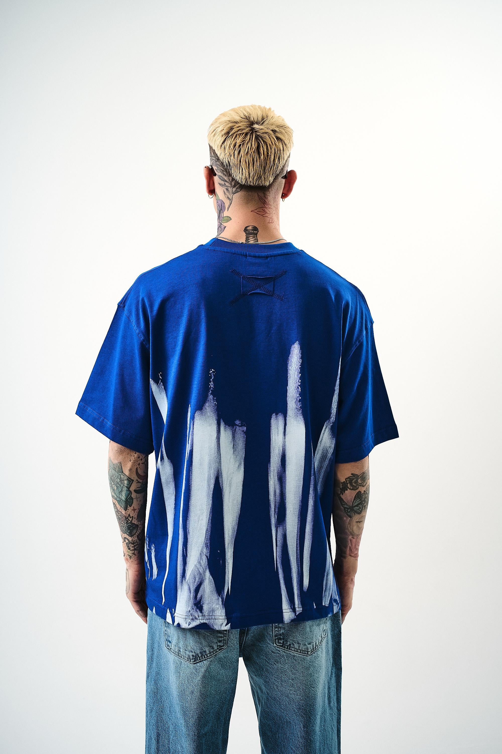 Erkek İMmortal Baskılı Oversize T-Shirt Saks