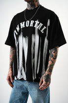 Erkek İMmortal Baskılı Oversize T-Shirt Siyah